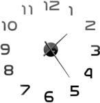 vidaXL 3D Wanduhr Modernes Design 100cm XXL Schwarz Deko Wand Uhr Wandtattoo
