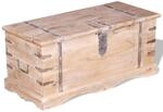 vidaXL Massivholz Aufbewahrungstruhe Holztruhe Couchtisch Beistelltisch Akazie