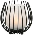 Boltze Windlicht Laval 1 St&uuml;ck H&ouml;he 12 cm Schwarz Eisen Milchglas Dekolicht...