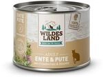 Wildes Land - Nassfutter f&uuml;r Katzen - Nr. 5 Ente & Pute - 6 x 200 g - Getreidefrei -