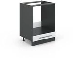 Vicco Herdumbauschrank Fame-Line, Wei&szlig; Hochglanz, 60 cm | MDF-Front &middot; Ohne