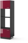 Vicco Mikrowellenschrank R-Line, Rot Hochglanz, 60 cm, zur freien Kombination