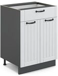 Vicco K&uuml;chenunterschrank Fame-Line, Wei&szlig; Landhaus, 60 cm | MDF-Front &middot; Ohne
