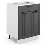 Vicco K&uuml;chenunterschrank Fame-Line, Anthrazit Landhaus, 60 cm mit Schublade, ohne