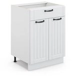 Vicco K&uuml;chenunterschrank Fame-Line, Wei&szlig; Landhaus, 60 cm mit Schublade, ohne
