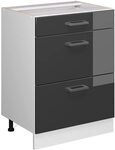 Vicco K&uuml;chenunterschrank R-Line, Anthrazit Hochglanz, 60 cm