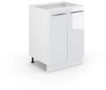 Vicco K&uuml;chenunterschrank Fame-Line, Wei&szlig; Hochglanz, 60 cm