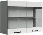 Vicco K&uuml;chenglasschrank R-Line, Wei&szlig; Landhaus, 80 cm