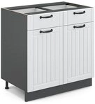 Vicco K&uuml;chenunterschrank Fame-Line, Wei&szlig; Landhaus, 80 cm