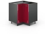 Vicco Eckunterschrank Fame-Line, Bordeaux Hochglanz, 80.5 cm