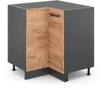 Vicco Eckunterschrank R-Line, Goldkraft Eiche, 75.6 cm ohne Arbeitsplatte, zur freien