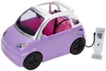 Barbie-Auto, Cabrio, Elektroauto lila mit Ladestation und Kabel, rosa