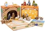 yoamo Spielkrippe Adventskalender 2026 f&uuml;r Kinder mit 24 Holzfiguren 