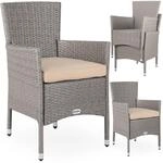 Casaria&reg; Gartenst&uuml;hle 4er Set Polyrattan Stapelbar mit Auflagen 160kg...