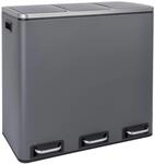 SVITA TM3X18 M&uuml;lleimer mit 3 F&auml;chern Papierkorb 54L Treteimer Abfalleimer...