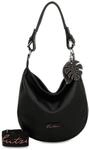 Fritzi Hoja Hobo Schultertasche Umh&auml;ngetasche Damen Lederimitat mit Rei&szlig;verschluss