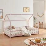 [en.casa] Kinderbett Sisimiut Hausbett Montessori 90 x 200 cm mit Rausfallschutz