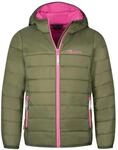 Trollkids Girls Eikefjord Jacket 128, Dusky Olive/Light Magenta