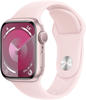 Apple Watch Series 9 (GPS, 41 mm) Smartwatch mit Aluminiumgehäuse in Pink und