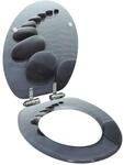 vidaXL Toilettensitz mit Soft-Close-Deckel MDF Stein-Design