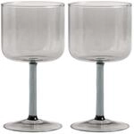 Hay Tint Weinglas Set 2-teiliger aus Borosilikatglas in der Farbe Grau, Gr&ouml;&szlig;e:
