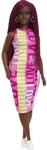 Barbie Fashionistas Puppe, Schwarze Barbiepuppe mit Z&ouml;pfen, rosa-gelb-wei&szlig;es...