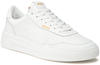BOSS Herren Baltimore Tenn Sneakers aus Leder mit goldfarbenen Logos Weiß 42 Größe
