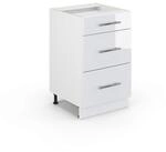 Vicco K&uuml;chenunterschrank Fame-Line, Wei&szlig; Hochglanz, 50 cm