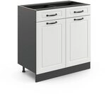 Vicco K&uuml;chenunterschrank R-Line, Wei&szlig; Landhaus, 80 cm
