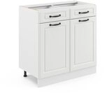 Vicco K&uuml;chenunterschrank R-Line, Wei&szlig; Landhaus, 80 cm