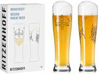 RITZENHOFF 3481009 Weizenbierglas 500 ml - 2er Set - Serie Brauchzeit - Wikinger