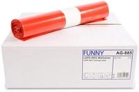Funny LDPE-Regenerat M&uuml;lls&auml;cke, rot, gerollt, 120 l, Typ 60, 1er Pack (1 x 250