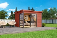 Lasita Maja 41266, Lasita Maja Gartenhaus Domeo inkl. Boden - Fichtenholz -