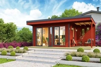 Lasita Maja 41336, Lasita Maja Gartenhaus Domeo inkl. Boden - Fichtenholz -