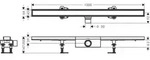 Hansgrohe Komplettset RainDrain Compact 1000mm befliesb.Standardinstallation BST