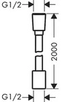 Hansgrohe Textilbrauseschlauch Designflex 2000mm mattschwarz