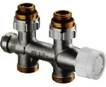 OVENTROP-Anschlussarmatur Multiblock T" 1/2"AG x 3/4"AG, 1-u.2-Rohr, Messing,...