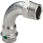 Viega Bogen 90 Grad mit SC Sanpress Inox 2314 in 22mm x R3/4 Edelstahl