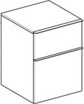 Geberit iCon Seitenschrank, 2 Schubladen 45x60x47,6cm, Nussbaum hickory/Gr. Lava