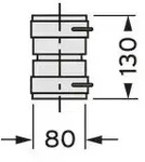 Vaillant Set 3 Verbindungsst&uuml;ck Brennw. f&uuml;r flexible Abgasleitung DN 80, PP