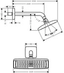 Hansgrohe Kopfbrause Raindance E 240 Air 1jet 251mmx151mm mit Brausearm 240mm ch...