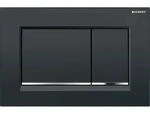 Geberit Sigma20 (ex Sigma30) BetPl., 2-M-Sp. Square, schwarz /hgl.verchr.
