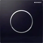 Geberit Typ 10 UR-Strg., rund, pneum. Sp-Ausl schwarz gl&auml;nzend/ chrom gl&auml;nzend