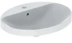 Geberit VariForm Einbauwaschtisch, oval mit HLB, 60x48cm, m. &Uuml;l., wei&szlig; gl