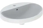Geberit VariForm Einbauwaschtisch, oval mit HLB, 55x45cm, m. &Uuml;l., wei&szlig; gl