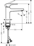 Hansgrohe Waschtischmischer 110 Metropol mit Push-Open Ablaufgarnitur mattschwa...