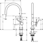 Hansgrohe Sp&uuml;ltischmischer 220 Talis M54 1jet chrom