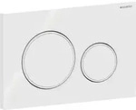 Geberit Sigma20 BetPl., rund, 2-Mengen-Sp. wei&szlig; gl&auml;nzend / wei&szlig; matt