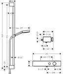 Hansgrohe Brausesystem Pulsify Select S 105 3j Relaxation Brausethm. Stange 900m...