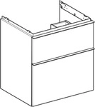 Geberit iCon Unterschrank f&uuml;r WT, 2 Schubl. 59,2x61,5x47,6cm, wei&szlig; matt